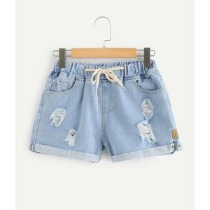 SHEIN drawstring jean shorts